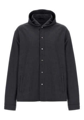 Herno button-fastening hooded jacket - Blue
