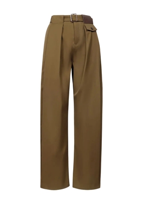 LOEWE belted pleated trousers - Green
