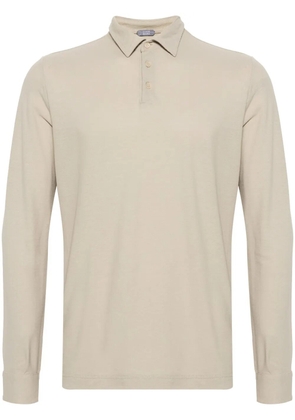 Zanone long-sleeve cotton polo shirt - Brown