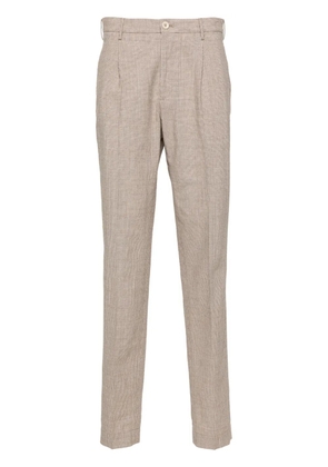 Incotex houndstooth tapered trousers - Brown