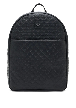 Emporio Armani embossed eagle-logo backpack - Black
