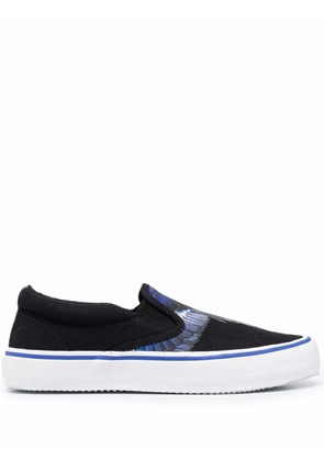 COUNTY OF MILAN Wings-print slip-on sneakers - Black