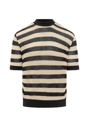 A Paper Kid striped knitted T-shirt - Black