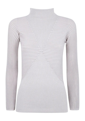 Emporio Armani striped roll-neck sweater - White