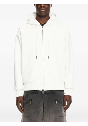 Off-White Royal Team Embroidery hooded leather jacket
