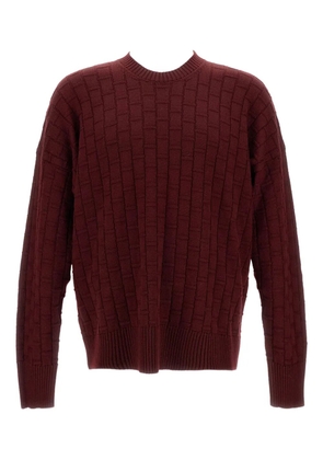 Plan C ribbed checked sweater - Red