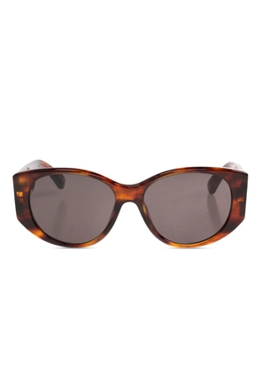 Balenciaga Eyewear logo oval-frame sunglasses - Brown