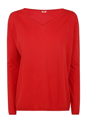 Apuntob V-neck long-sleeve top - Red