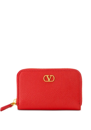 Valentino Garavani zipped grained leather wallet - Red