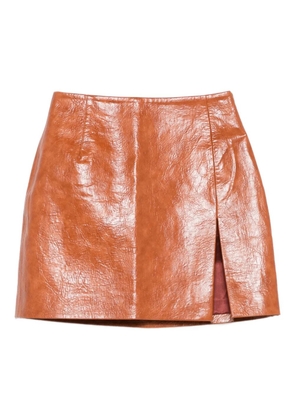 THE ANDAMANE side-slit mini skirt - Brown