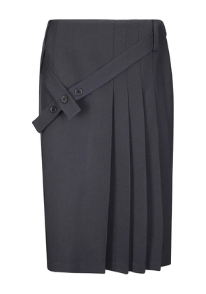 Sibel Saral virgin-wool midi pleated skirt - Black
