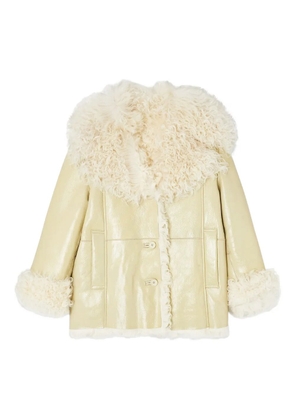 Diesel L-Aconic shearling-collar jacket - White