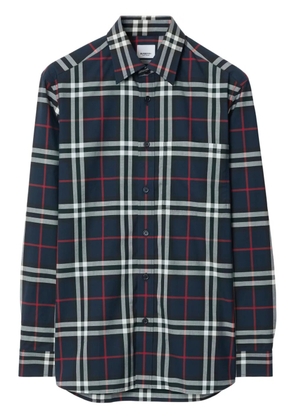 Burberry check-pattern cotton shirt - Blue