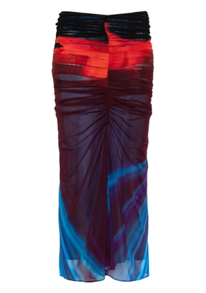 Mugler ruched midi skirt - Blue