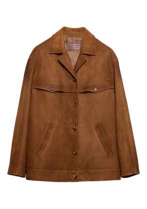 Prada suede shirt jacket - Brown