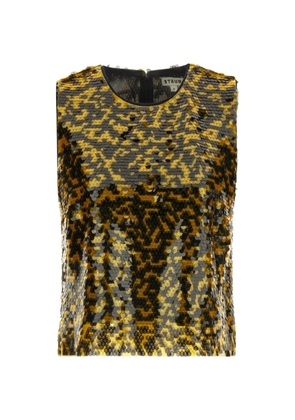 STAUD Seraphina two-tone sequinned top - Yellow