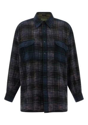 R13 plaid-check flannel shirt - Blue