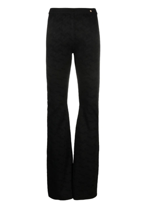 Versace Greca-knit flared trousers - Black