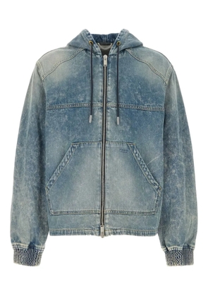 1989 STUDIO washed-denim hooded jacket - Blue