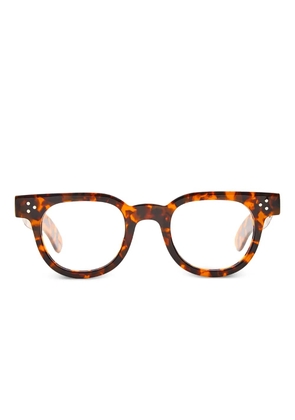 JULIUS TART OPTICAL stud round-frame glasses - Brown