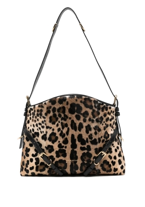 Givenchy medium Voyou leopard-print shoulder bag - Black