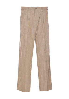 NN07 pleat-detail trousers - Brown