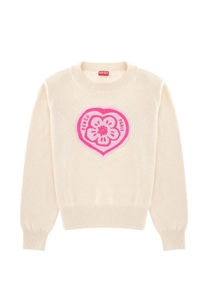 Kenzo Boke Heart cable-knit sweater - Neutrals