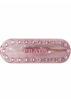 Prada logo-lettering hair clip - Pink