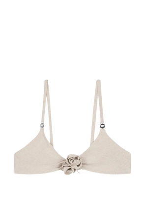 Coperni flower gathered bikini top - Neutrals