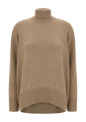 Brunello Cucinelli sequin-applique high-neck sweater - Brown