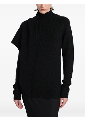 ENTIRE STUDIOS ribbed turtleneck draped sweater - Black