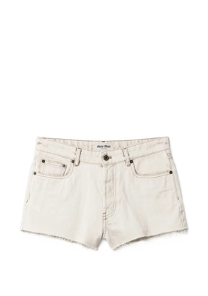 Miu Miu contrasting-stitching denim shorts - White