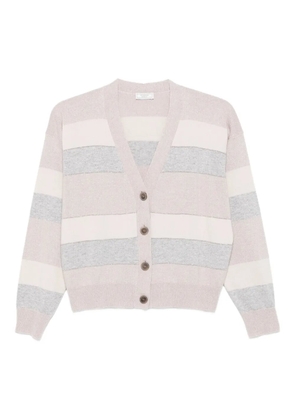 Peserico striped button-up cardigan - Neutrals