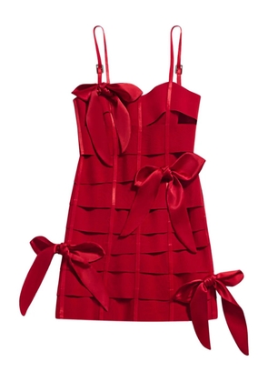 AREA bow bandage mini dress - Red