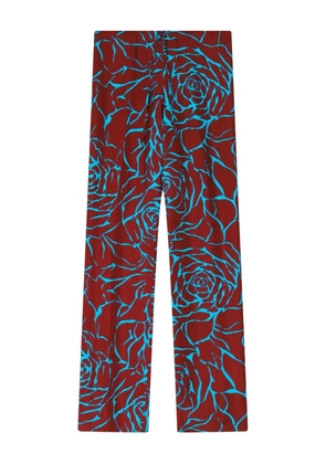 DRIES VAN NOTEN floral elasticated trousers - Red