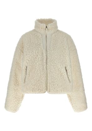 ENTIRE STUDIOS teddy-texture zip-front jacket - White