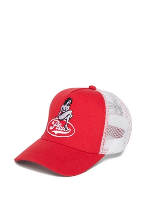 Philipp Plein pin-up embroidery mesh baseball cap - Red