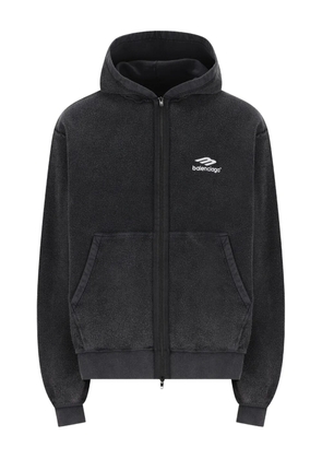Balenciaga logo-detail zip-up hoodie - Black