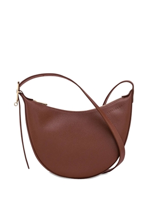 Longchamp small Le Foulonné grained-leather cross body bag - Brown