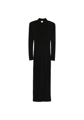 Nanushka shoulder pads maxi shirt dress - Black