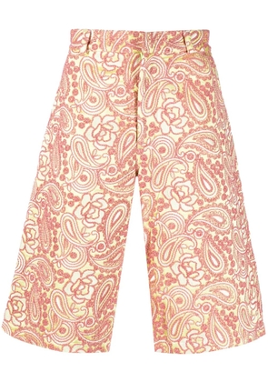 BLUEMARBLE floral-embroidery knee-length shorts - Green