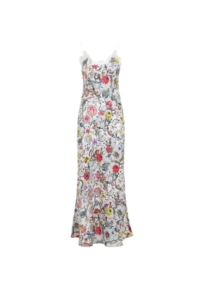 Roberto Cavalli lace floral silk maxi dress - White