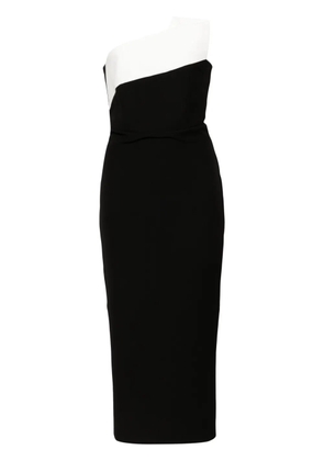 Roland Mouret drape-detailed crepe midi dress - Black