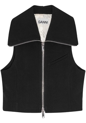 GANNI sleeveless zipped vest - Black