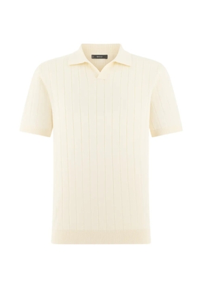 Boggi Milano ribbed open-neck T-shirt - Neutrals