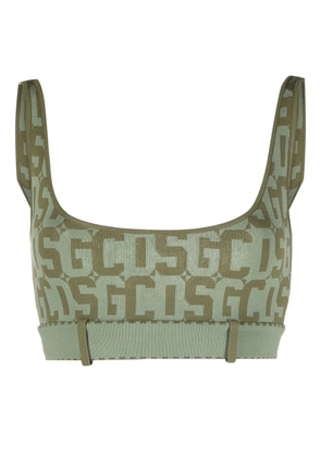 GCDS monogram print sports bra - Green