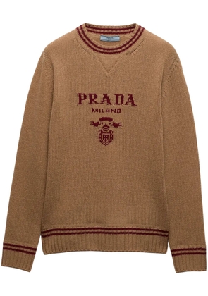 Prada intarsia knitted-logo sweater - Neutrals