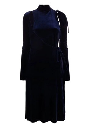 Versace Jeans Couture cut-out velvet wrap dress - Blue