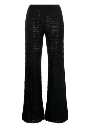 Givenchy logo intarsia-knit flared trousers - Black