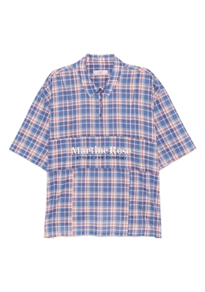 Martine Rose cotton checked polo shirt - Blue